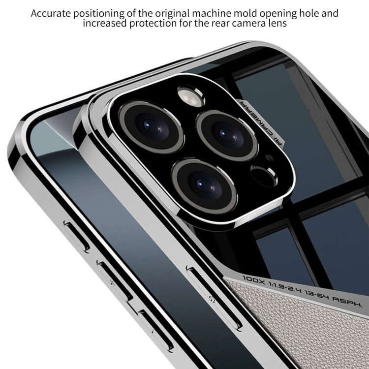 For iPhone 16 Pro GKK Leather Electroplating Supersonic Speed Shockproof Phone Case(Carbon Fibre) - iPhone 16 Pro Cases by GKK | Online Shopping South Africa | PMC Jewellery | Buy Now Pay Later Mobicred