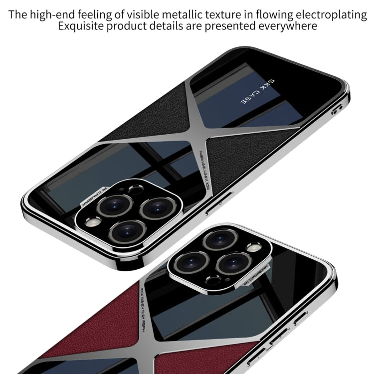 For iPhone 16 Pro Max GKK Leather Electroplating Supersonic Speed Shockproof Phone Case(White) - free shipping - PMC Jewellery - Order now!