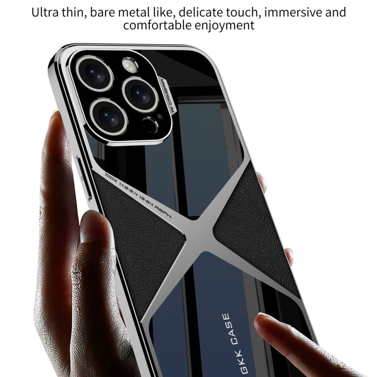 For iPhone 16 Pro Max GKK Leather Electroplating Supersonic Speed Shockproof Phone Case(Carbon Fibre) - iPhone 16 Pro Max Cases by GKK | Online Shopping South Africa | PMC Jewellery | Buy Now Pay Later Mobicred