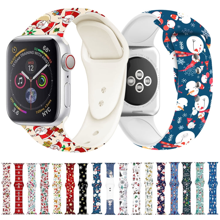 For Apple Watch 42mm / 41mm / 40mm / 38mm Christmas Pattern Silicone Watch Band(Snowflake Black) - free shipping - PMc TechLife - Order now!