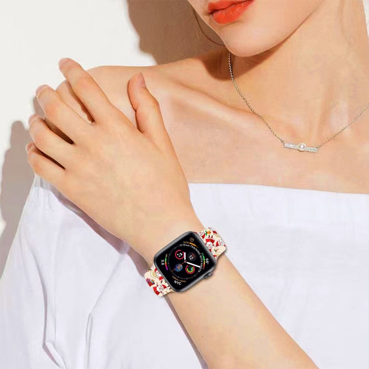 For Apple Watch 46mm / 49mm / 45mm / 44mm Christmas Pattern Silicone Watch Band(Snowflake Black) - free shipping - PMc TechLife - Order now!