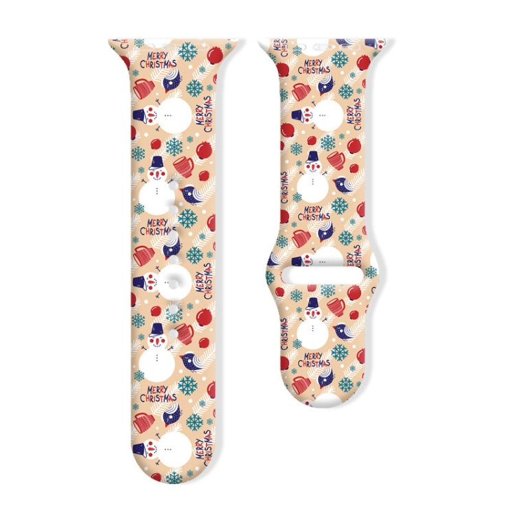 For Apple Watch 46mm / 49mm / 45mm / 44mm Christmas Pattern Reverse Buckle Silicone Watch Band(Snowman) - free shipping - PMc TechLife - Order now!