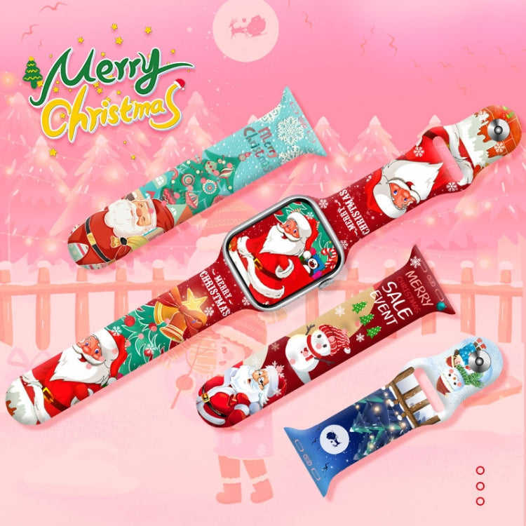 For Apple Watch 46mm / 49mm / 45mm / 44mm Christmas Pattern Reverse Buckle Silicone Watch Band(Fox) - free shipping - PMc TechLife - Order now!