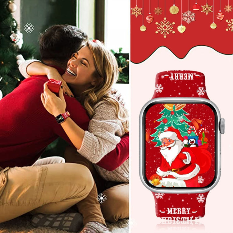 For Apple Watch 42mm / 41mm / 40mm / 38mm Christmas Pattern Reverse Buckle Silicone Watch Band(Squirrel) - free shipping - PMc TechLife - Order now!