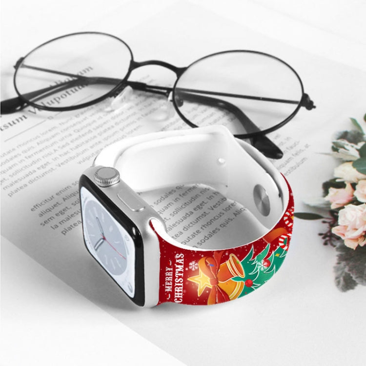 For Apple Watch 42mm / 41mm / 40mm / 38mm Christmas Pattern Reverse Buckle Silicone Watch Band(Snowman) - free shipping - PMc TechLife - Order now!