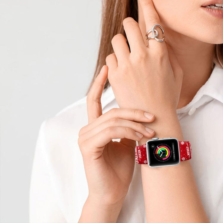 For Apple Watch 46mm / 49mm / 45mm / 44mm Christmas Pattern Reverse Buckle Silicone Watch Band(Fox) - free shipping - PMc TechLife - Order now!