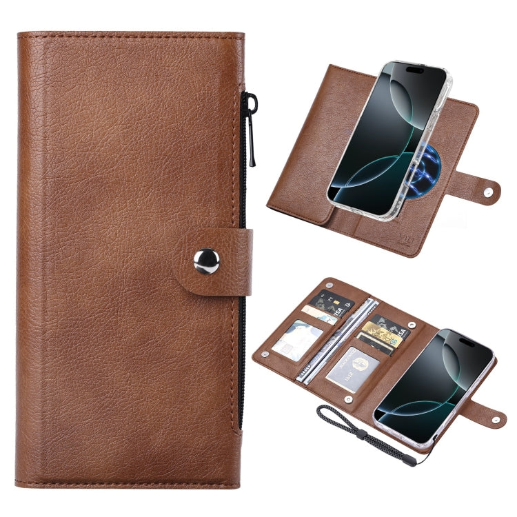 For iPhone 16 Pro ViLi GVS-C Series MagSafe Magnetic RFID Leather Flip Phone Case(Brown) - iPhone 16 Pro Cases by ViLi | Online Shopping South Africa | PMC Jewellery | Buy Now Pay Later Mobicred