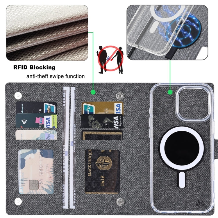 For iPhone 16 Pro Max ViLi GBS-C Series MagSafe Magnetic RFID Leather Flip Phone Case(Black) - free shipping - PMC Jewellery - Order now!