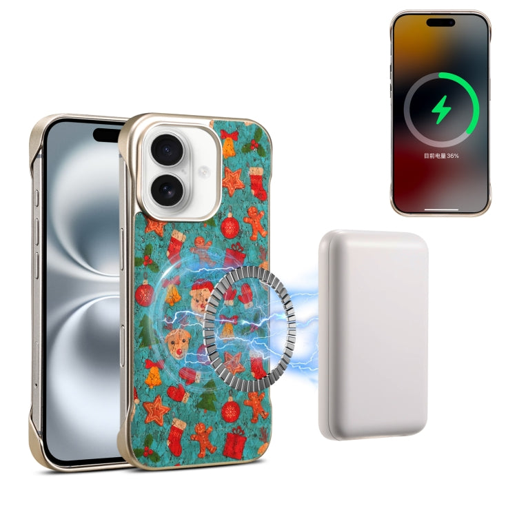 For iPhone 16 Plus Denior A18 Paint MagSafe Phone Case(Christmas) - iPhone 16 Plus Cases by Denior | Online Shopping South Africa | PMC Jewellery | Buy Now Pay Later Mobicred