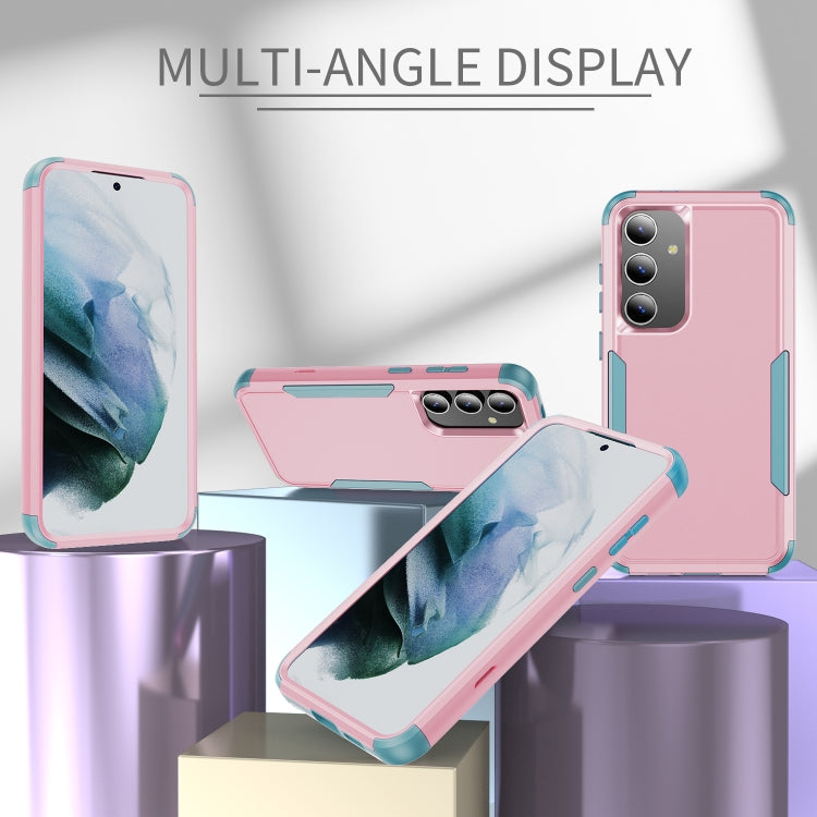 For Samsung Galaxy S25 5G TPU + PC Shockproof Protective Phone Case(Pink + Grey Green) - Galaxy S25 5G Cases by PMC TechLife | Online Shopping South Africa | PMC TechLife | Buy Now Pay Later Mobicred