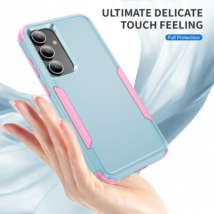 For Samsung Galaxy S25 5G TPU + PC Shockproof Protective Phone Case(Grey Green + Pink) - Galaxy S25 5G Cases by PMC Jewellery | Online Shopping South Africa | PMC Jewellery | Buy Now Pay Later Mobicred