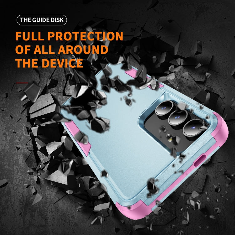 For Samsung Galaxy S25+ 5G TPU + PC Shockproof Protective Phone Case(Grey Green + Pink) - Galaxy S25+ 5G Cases by PMC Jewellery | Online Shopping South Africa | PMC Jewellery | Buy Now Pay Later Mobicred