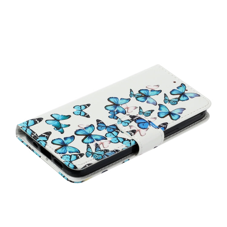 For Samsung Galaxy S25+ 5G Colored Drawing Marble Pattern Leather Phone Case(Little Blue Butterflies) - free shipping - PMC Jewellery - Order now!