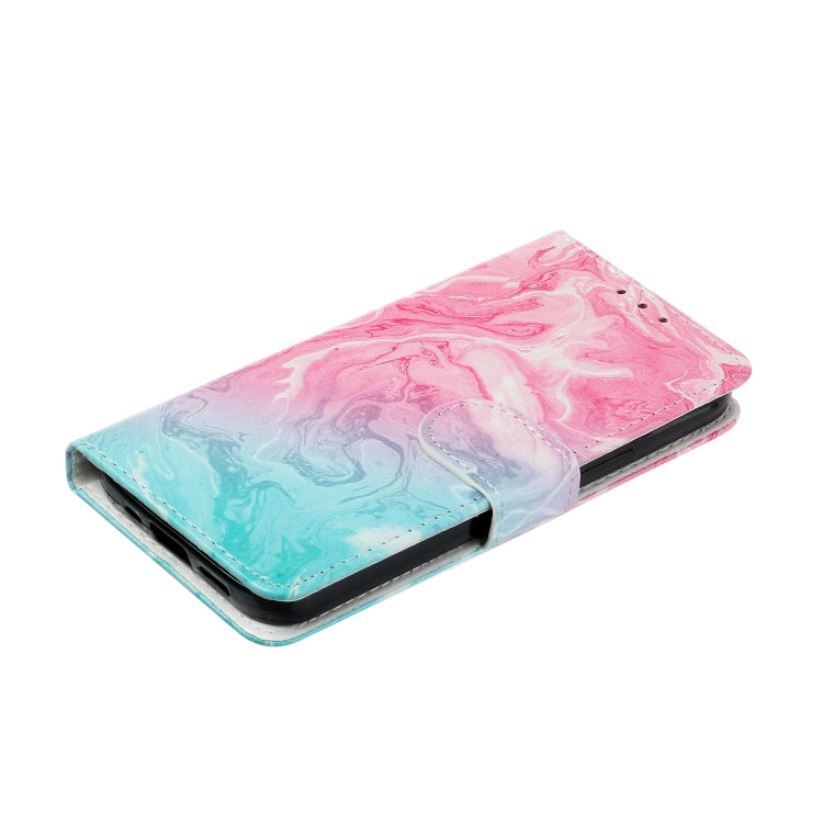 For Samsung Galaxy S25+ 5G Colored Drawing Marble Pattern Leather Phone Case(Pink Green Marble) - Galaxy S25+ 5G Cases by PMC Jewellery | Online Shopping South Africa | PMC Jewellery | Buy Now Pay Later Mobicred