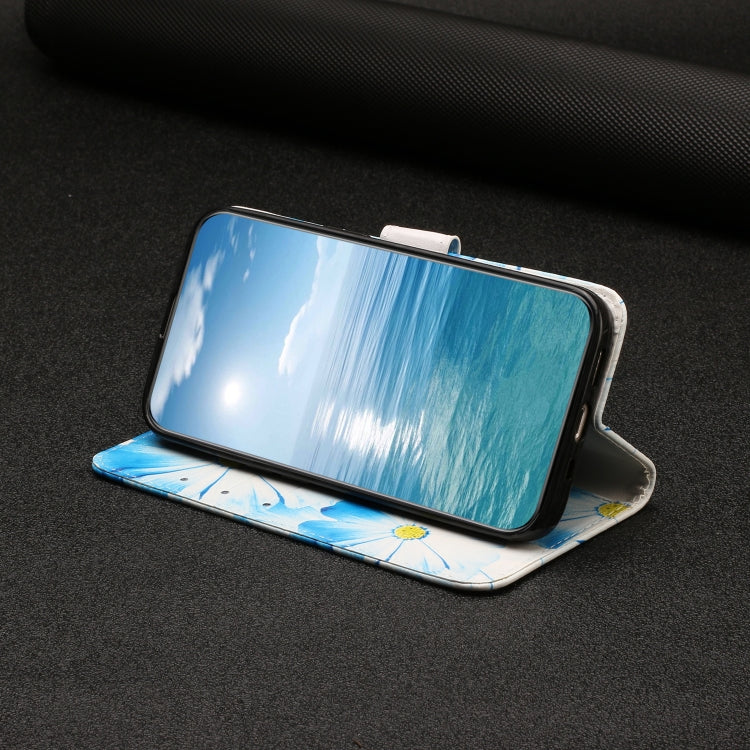 For Samsung Galaxy S25 Ultra 5G Colored Drawing Marble Pattern Leather Phone Case(Blue Flower) - Galaxy S25 Ultra 5G Cases by PMC Jewellery | Online Shopping South Africa | PMC Jewellery | Buy Now Pay Later Mobicred