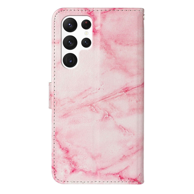 For Samsung Galaxy S25 Ultra 5G Colored Drawing Marble Pattern Leather Phone Case(Pink Marble) - Galaxy S25 Ultra 5G Cases by PMC Jewellery | Online Shopping South Africa | PMC Jewellery | Buy Now Pay Later Mobicred