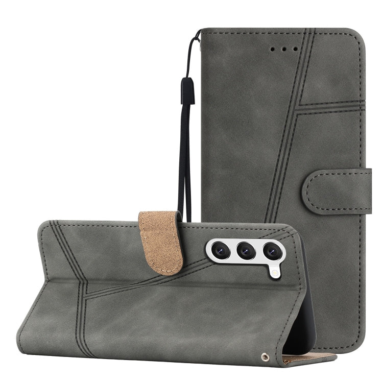 For Samsung Galaxy S25+ 5G Skin-feel Stitching Leather Phone Case(Grey) - free shipping - PMC Jewellery - Order now!