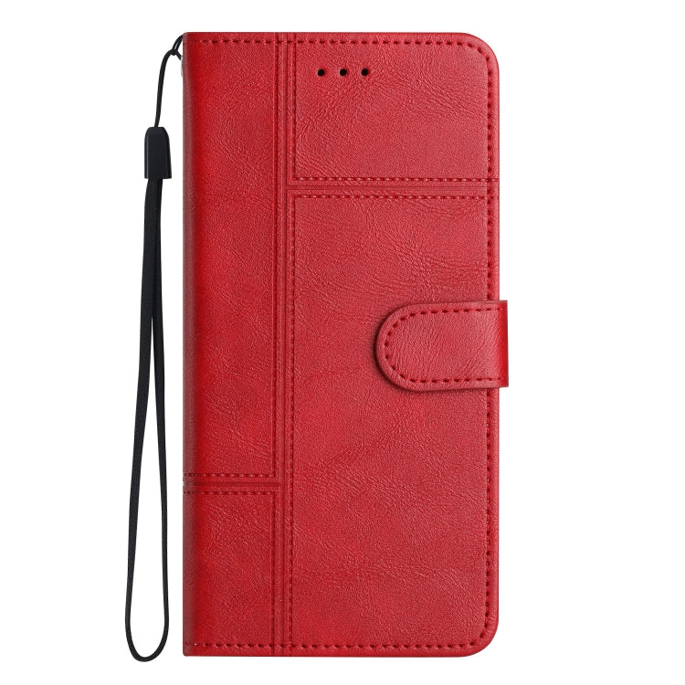 For Samsung Galaxy S25 5G Cowhide Texture Stitching Leather Phone Case(Red) - Galaxy S25 5G Cases by PMC Jewellery | Online Shopping South Africa | PMC Jewellery | Buy Now Pay Later Mobicred