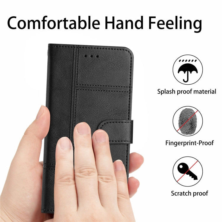 For Samsung Galaxy S25 Ultra 5G Cowhide Texture Stitching Leather Phone Case(Black) - Galaxy S25 Ultra 5G Cases by PMC Jewellery | Online Shopping South Africa | PMC Jewellery | Buy Now Pay Later Mobicred
