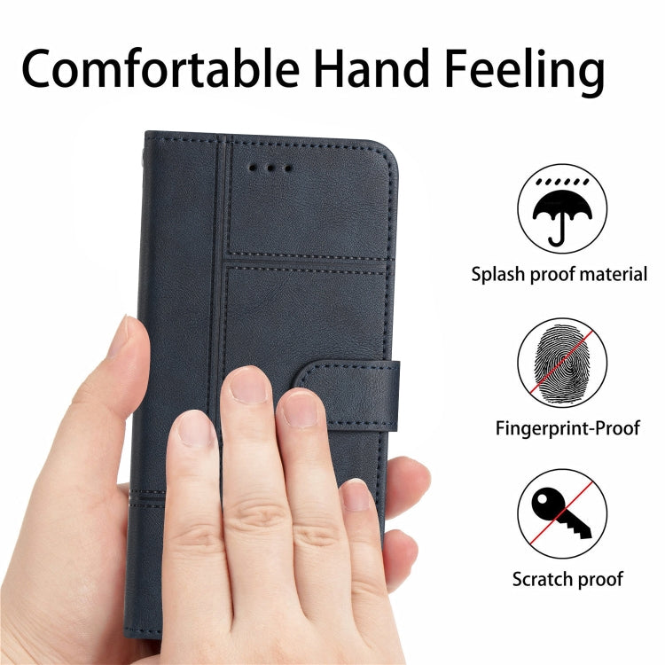 For Samsung Galaxy S25 Ultra 5G Cowhide Texture Stitching Leather Phone Case(Dark Blue) - Galaxy S25 Ultra 5G Cases by PMC Jewellery | Online Shopping South Africa | PMC Jewellery | Buy Now Pay Later Mobicred