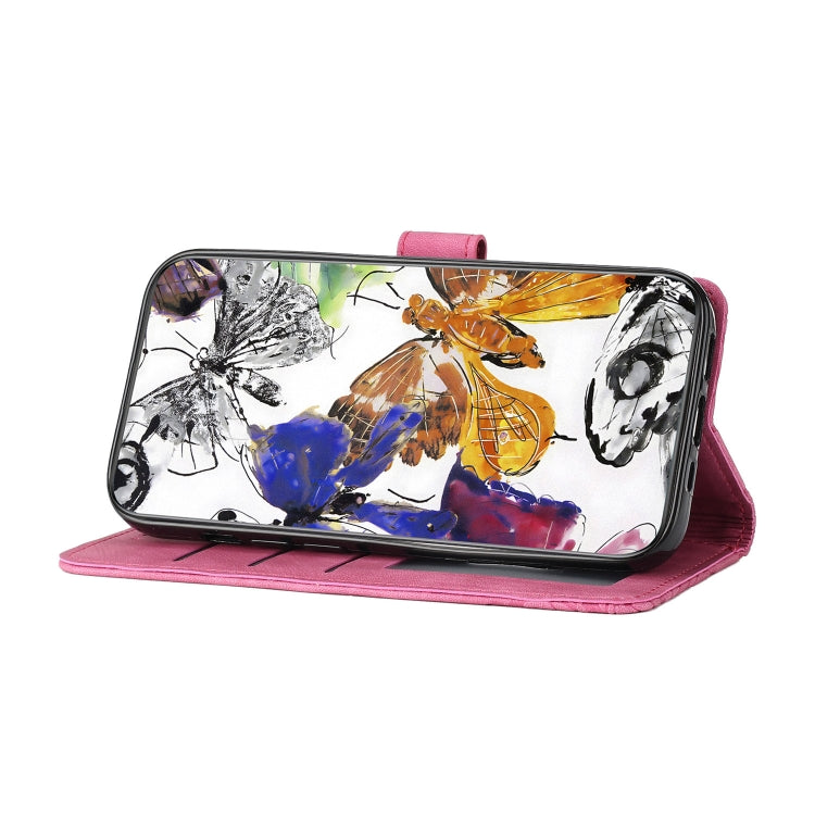 For Samsung Galaxy S25+ 5G Skin-feel Embossed Butterfly Leather Phone Case(Rose Red) - Galaxy S25+ 5G Cases by PMC Jewellery | Online Shopping South Africa | PMC Jewellery | Buy Now Pay Later Mobicred