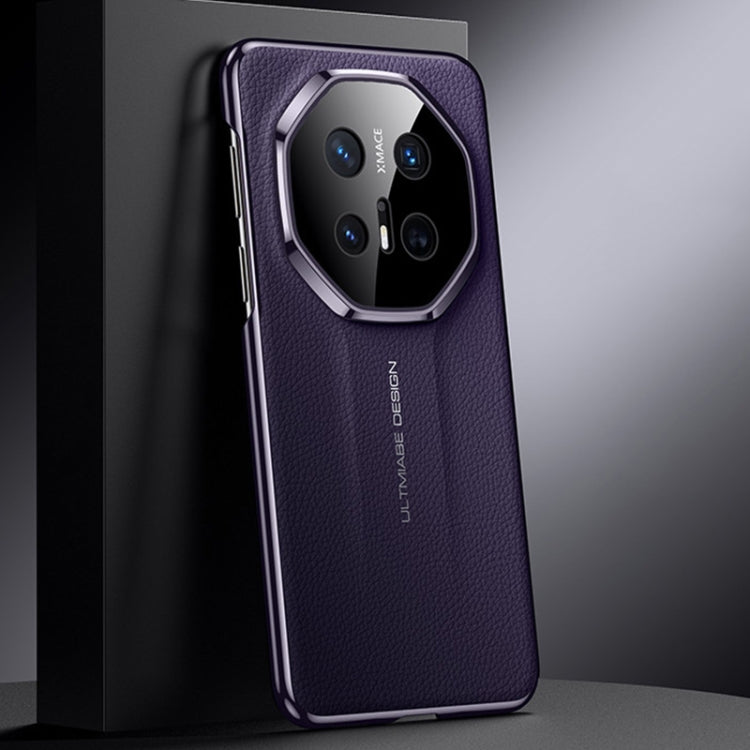 For Huawei Mate 70 RS Ultimate Genuine Leather PC Phone Case(Dark Purple) - Huawei Cases by PMC TechLife | Online Shopping South Africa | PMC TechLife | Buy Now Pay Later Mobicred