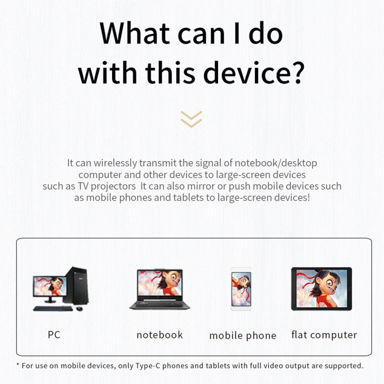 Q29+R39 1080P Type-C Wireless Screen Adapter(Black) - free shipping - PMC TechLife - Order now!