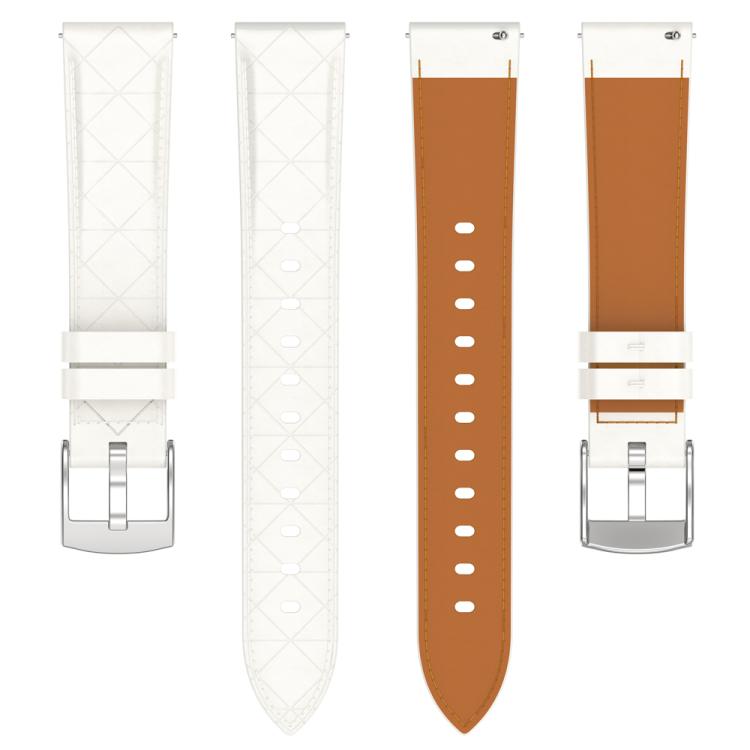 20mm Square Leather Silver Buckle Watch Band(White) - free shipping - PMc TechLife - Order now!