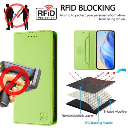 For Samsung Galaxy S24+ / S25+ 5G RC01 Dual-Folded Magnetic Suction RFID Leather Phone Case(Grass Green) - Galaxy S25+ 5G Cases by PMC Jewellery | Online Shopping South Africa | PMC Jewellery | Buy Now Pay Later Mobicred