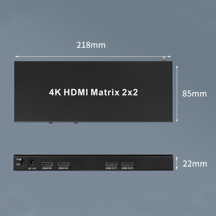 Measy MT4322 4K 30Hz 2 In 2 Out HDMI Matrix Switch Support Seamless Switching, AU Plug(Black) - Switch by Measy | Online Shopping South Africa | PMC TechLife | Buy Now Pay Later Mobicred