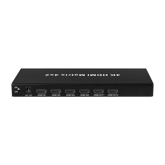 Measy MT4342 4K 30Hz 4 In 2 Out HDMI Matrix Switch Support Seamless Switching, EU Plug(Black) - Switch by Measy | Online Shopping South Africa | PMC Jewellery | Buy Now Pay Later Mobicred