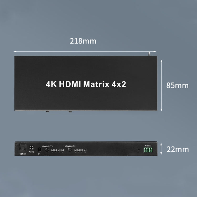 Measy MT4342 4K 30Hz 4 In 2 Out HDMI Matrix Switch Support Seamless Switching, UK Plug(Black) - free shipping - PMC TechLife - Order now!