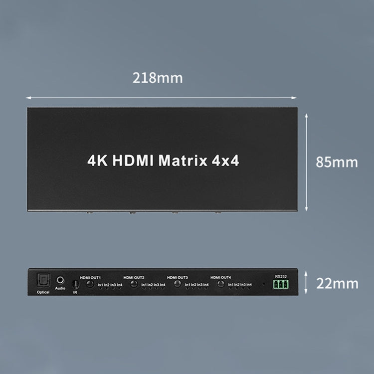 Measy MT4344 4K 30Hz 4 In 4 Out HDMI Matrix Switch Support Seamless Switching, UK Plug(Black) - free shipping - PMC TechLife - Order now!