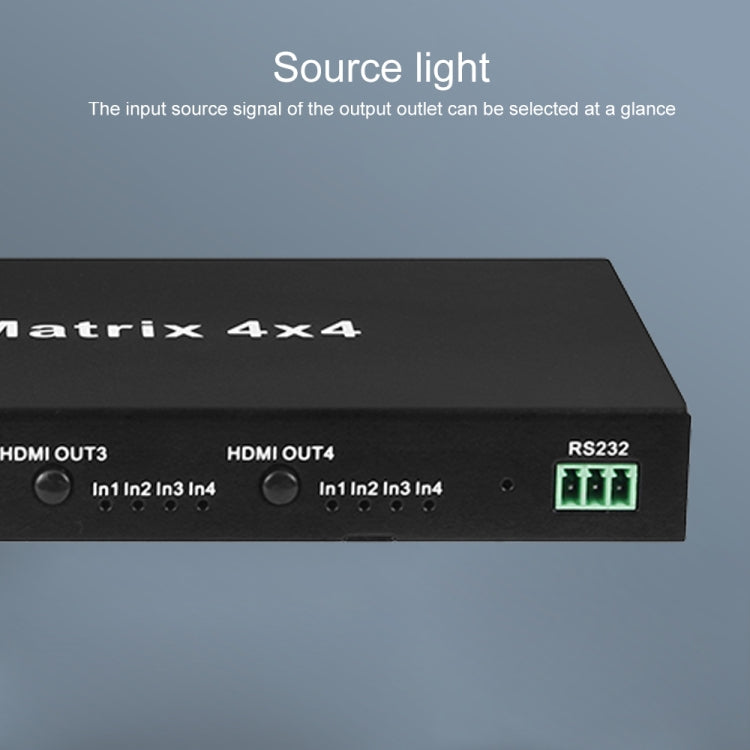 Measy MT4344 4K 30Hz 4 In 4 Out HDMI Matrix Switch Support Seamless Switching, EU Plug(Black) - free shipping - PMC TechLife - Order now!