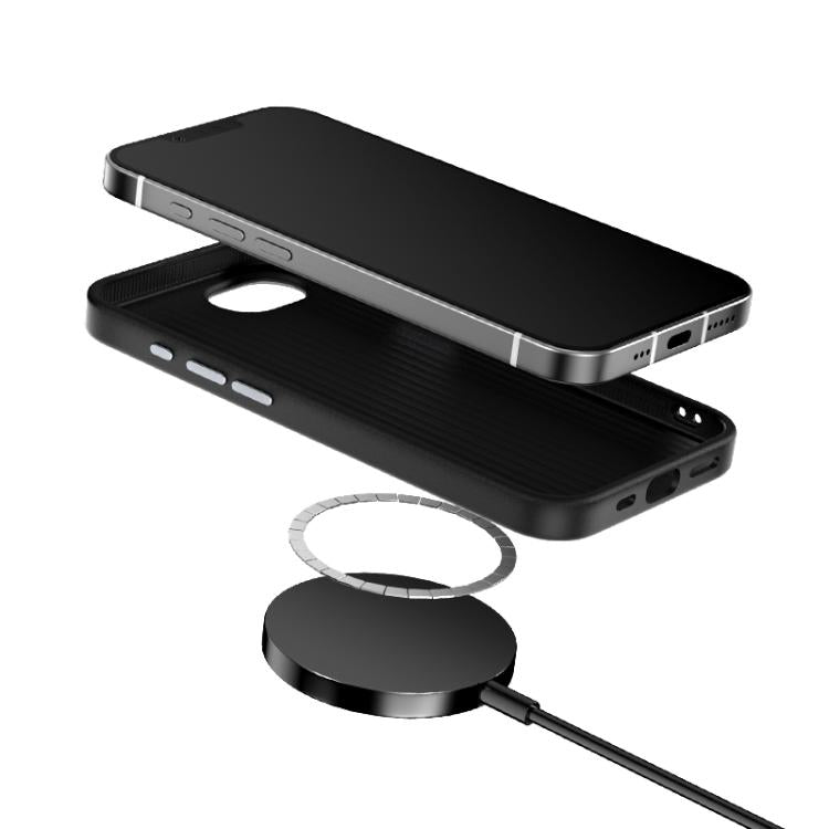 For iPhone 16e ABEEL C Carbon Fiber Series 6D Micro Relief MagSafe Phone Case(Black Grey) - iPhone 16e Cases by PMC TechLife | Online Shopping South Africa | PMC TechLife | Buy Now Pay Later Mobicred