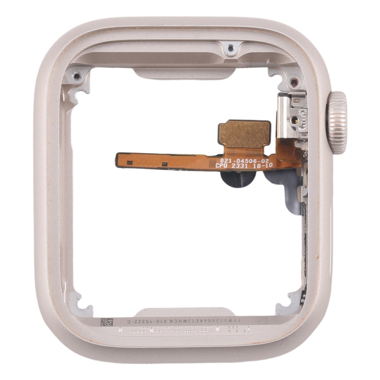 For Apple Watch Series 7 / 8 / 9 41MM LTE Aluminium Alloy Middle Frame Bezel Plate with Crown Spin Axis Flex Cable(Starlight) - Middle Frame by PMC TechLife | Online Shopping South Africa | PMC TechLife | Buy Now Pay Later Mobicred