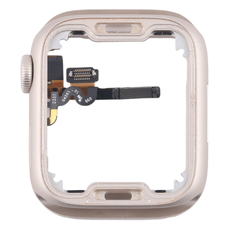 For Apple Watch Series 7 / 8 / 9 41MM GPS Aluminium Alloy Middle Frame Bezel Plate with Crown Spin Axis Flex Cable(Starlight) - Middle Frame by PMC TechLife | Online Shopping South Africa | PMC TechLife | Buy Now Pay Later Mobicred