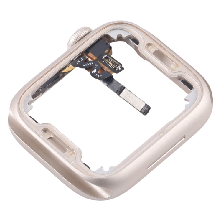 For Apple Watch Series 7 / 8 / 9 41MM GPS Aluminium Alloy Middle Frame Bezel Plate with Crown Spin Axis Flex Cable(Starlight) - Middle Frame by PMC TechLife | Online Shopping South Africa | PMC TechLife | Buy Now Pay Later Mobicred