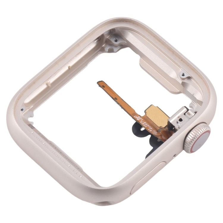 For Apple Watch Series 7 / 8 / 9 41MM GPS Aluminium Alloy Middle Frame Bezel Plate with Crown Spin Axis Flex Cable(Starlight) - Middle Frame by PMC TechLife | Online Shopping South Africa | PMC TechLife | Buy Now Pay Later Mobicred