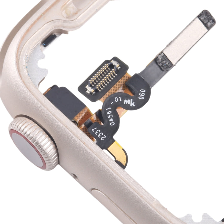 For Apple Watch Series 7 / 8 / 9 41MM GPS Aluminium Alloy Middle Frame Bezel Plate with Crown Spin Axis Flex Cable(Starlight) - Middle Frame by PMC TechLife | Online Shopping South Africa | PMC TechLife | Buy Now Pay Later Mobicred