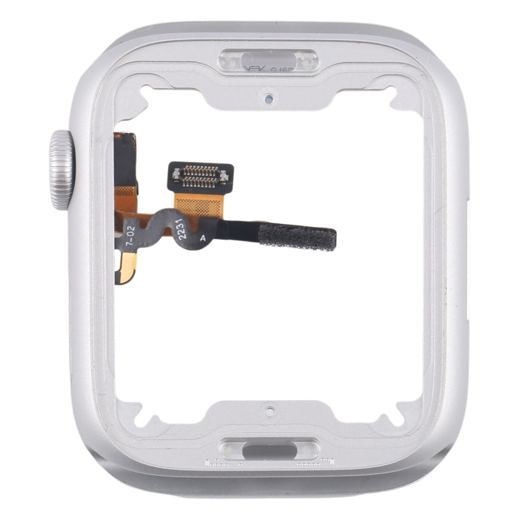 For Apple Watch Series  8 / 9 41MM LTE Aluminium Alloy Middle Frame Bezel Plate with Crown Spin Axis Flex Cable(Silver) - free shipping - PMC TechLife - Order now!