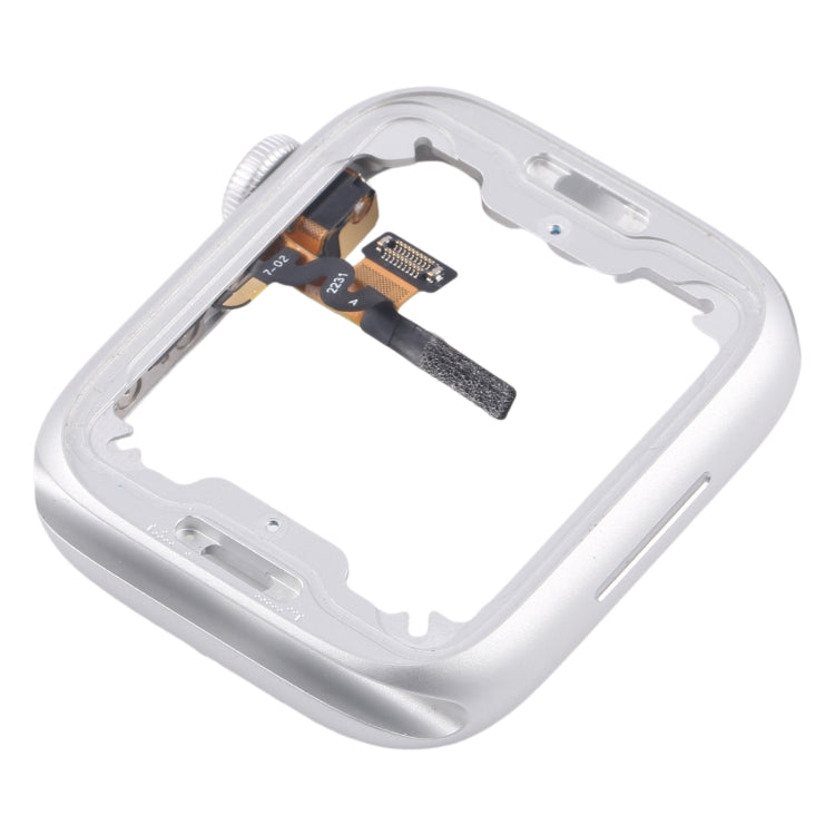 For Apple Watch Series  8 / 9 41MM LTE Aluminium Alloy Middle Frame Bezel Plate with Crown Spin Axis Flex Cable(Silver) - free shipping - PMC TechLife - Order now!