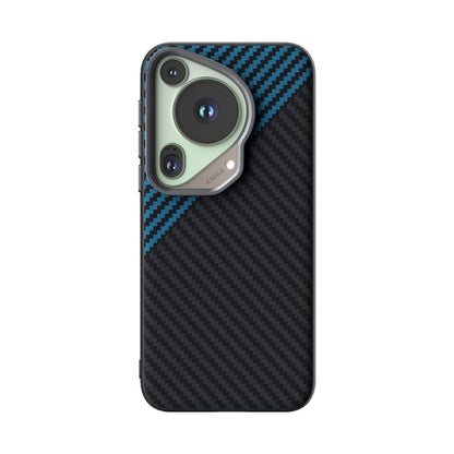 For Huawei Pura 70 Ultra ABEEL C Carbon Fiber Series 6D Micro Relief MagSafe Phone Case(Black Blue) - Huawei Cases by PMC Jewellery | Online Shopping South Africa | PMC Jewellery | Buy Now Pay Later Mobicred