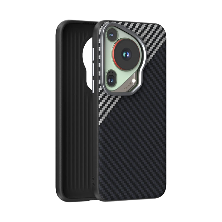 For Huawei Pura 70 Ultra ABEEL C Carbon Fiber Series 6D Micro Relief MagSafe Phone Case(Black Grey) - Huawei Cases by PMC Jewellery | Online Shopping South Africa | PMC Jewellery | Buy Now Pay Later Mobicred