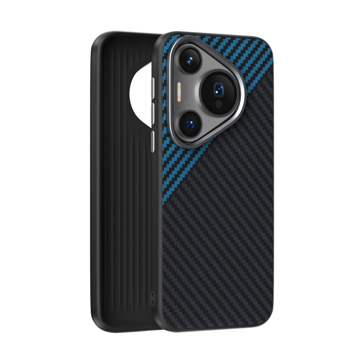 For Huawei Pura 70 Pro / 70 Pro+ ABEEL C Carbon Fiber Series 6D Micro Relief MagSafe Phone Case(Black Blue) - Huawei Cases by PMC Jewellery | Online Shopping South Africa | PMC Jewellery | Buy Now Pay Later Mobicred