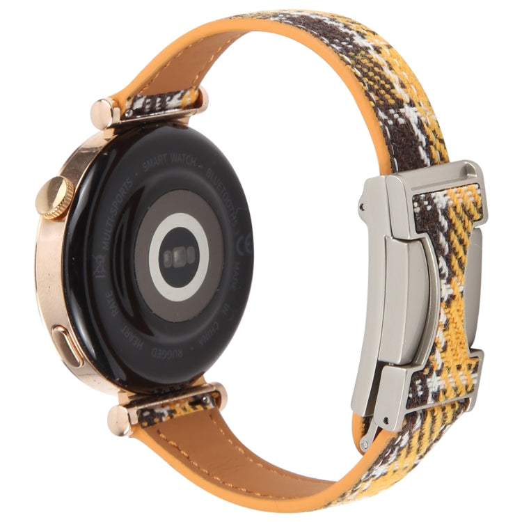 18mm Universal Slim Magnetic Buckle Napped Fabric Leather Watch Band(Yellow) - free shipping - PMc TechLife - Order now!