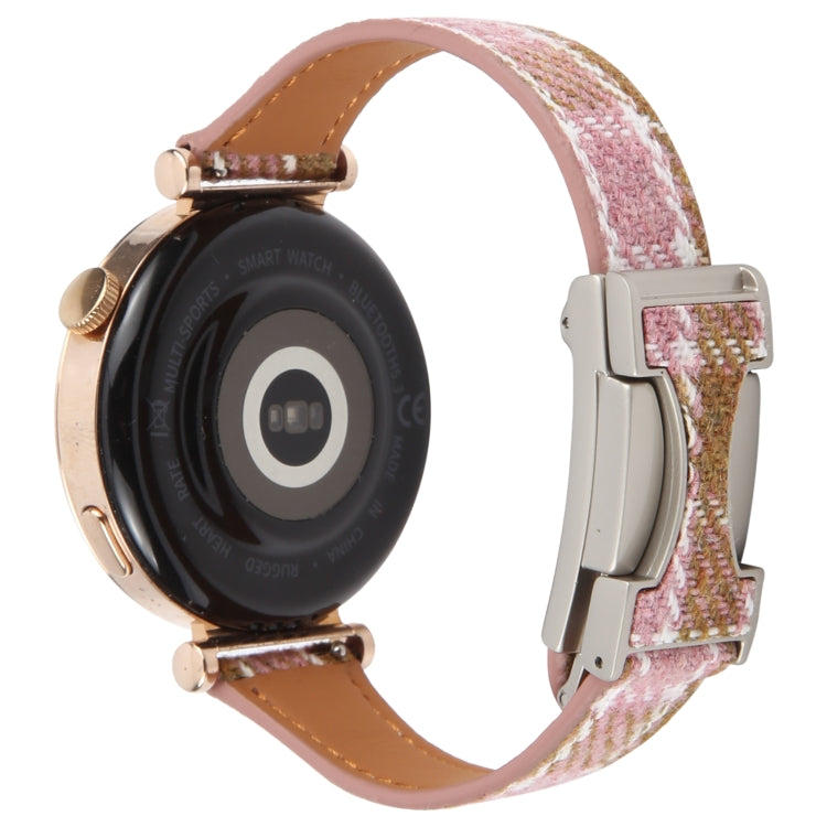 22mm Universal Slim Magnetic Buckle Napped Fabric Leather Watch Band(Pink) - free shipping - PMc TechLife - Order now!