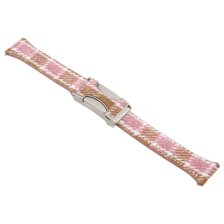 22mm Universal Slim Magnetic Buckle Napped Fabric Leather Watch Band(Pink) - free shipping - PMc TechLife - Order now!