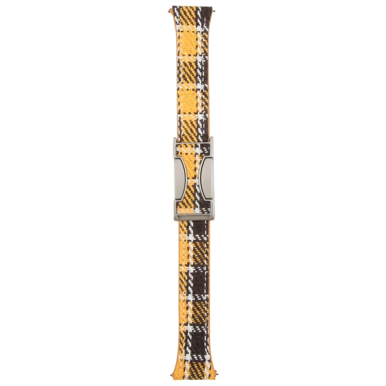 22mm Universal Slim Magnetic Buckle Napped Fabric Leather Watch Band(Yellow) - 22mm Bands by PMc TechLife | Online Shopping South Africa | PMc TechLife | Buy Now Pay Later Mobicred