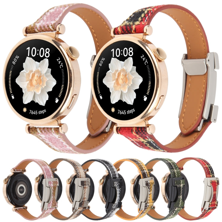 22mm Universal Slim Magnetic Buckle Napped Fabric Leather Watch Band(Red) - free shipping - PMc TechLife - Order now!